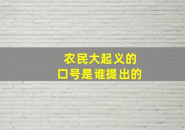 农民大起义的口号是谁提出的