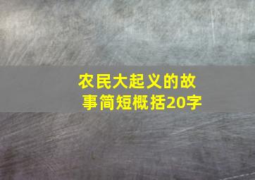 农民大起义的故事简短概括20字