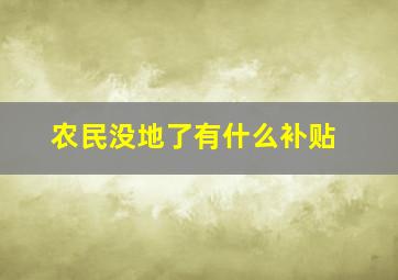 农民没地了有什么补贴