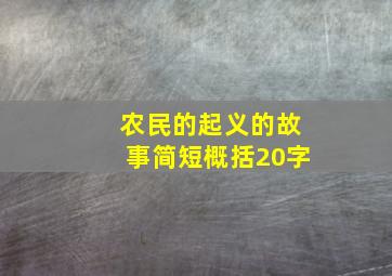 农民的起义的故事简短概括20字