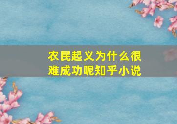 农民起义为什么很难成功呢知乎小说