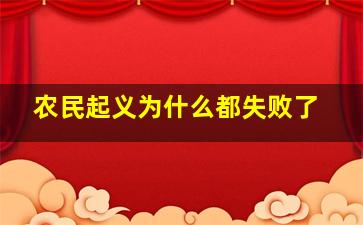 农民起义为什么都失败了