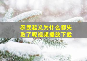 农民起义为什么都失败了呢视频播放下载