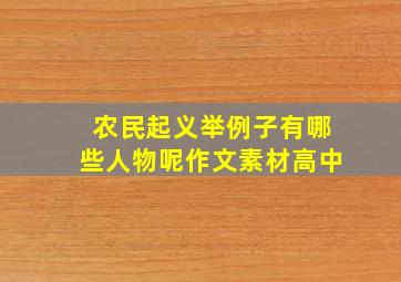 农民起义举例子有哪些人物呢作文素材高中