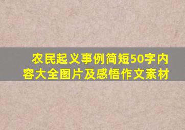 农民起义事例简短50字内容大全图片及感悟作文素材