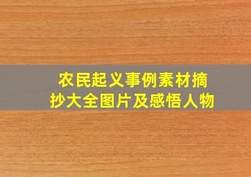 农民起义事例素材摘抄大全图片及感悟人物