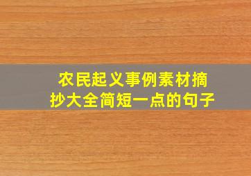 农民起义事例素材摘抄大全简短一点的句子