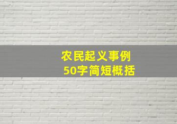 农民起义事例50字简短概括