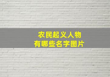 农民起义人物有哪些名字图片