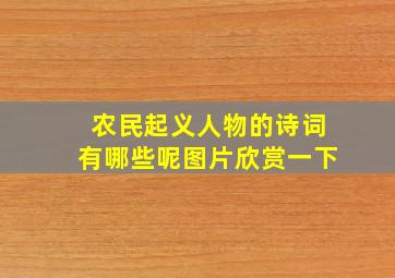 农民起义人物的诗词有哪些呢图片欣赏一下