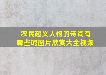 农民起义人物的诗词有哪些呢图片欣赏大全视频