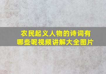 农民起义人物的诗词有哪些呢视频讲解大全图片