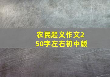 农民起义作文250字左右初中版