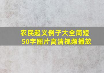 农民起义例子大全简短50字图片高清视频播放