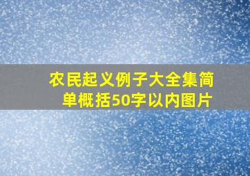 农民起义例子大全集简单概括50字以内图片