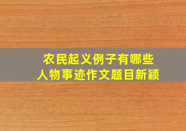 农民起义例子有哪些人物事迹作文题目新颖