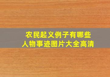 农民起义例子有哪些人物事迹图片大全高清