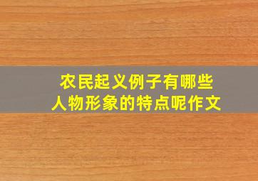 农民起义例子有哪些人物形象的特点呢作文