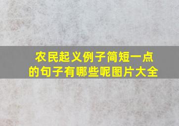 农民起义例子简短一点的句子有哪些呢图片大全