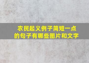 农民起义例子简短一点的句子有哪些图片和文字