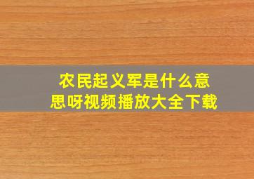 农民起义军是什么意思呀视频播放大全下载