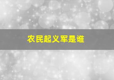 农民起义军是谁