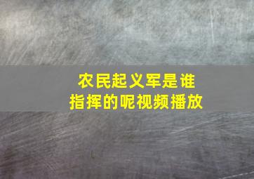 农民起义军是谁指挥的呢视频播放