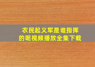 农民起义军是谁指挥的呢视频播放全集下载