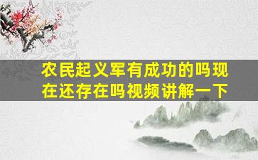 农民起义军有成功的吗现在还存在吗视频讲解一下