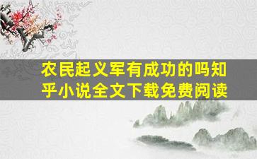 农民起义军有成功的吗知乎小说全文下载免费阅读