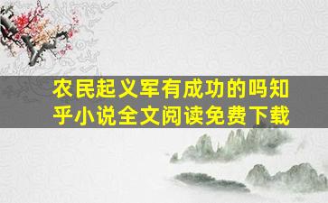 农民起义军有成功的吗知乎小说全文阅读免费下载