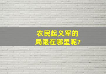 农民起义军的局限在哪里呢?