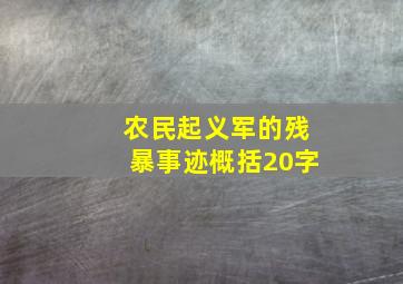 农民起义军的残暴事迹概括20字