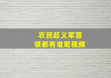 农民起义军首领都有谁呢视频