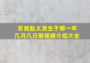 农民起义发生于哪一年几月几日呢视频介绍大全