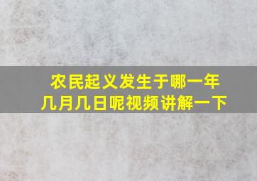 农民起义发生于哪一年几月几日呢视频讲解一下