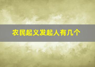 农民起义发起人有几个