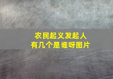 农民起义发起人有几个是谁呀图片