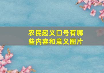 农民起义口号有哪些内容和意义图片