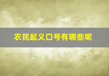 农民起义口号有哪些呢