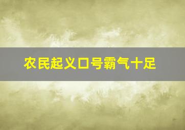 农民起义口号霸气十足