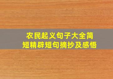 农民起义句子大全简短精辟短句摘抄及感悟