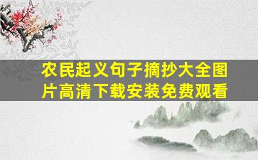 农民起义句子摘抄大全图片高清下载安装免费观看