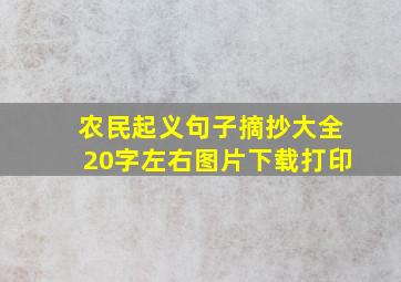 农民起义句子摘抄大全20字左右图片下载打印