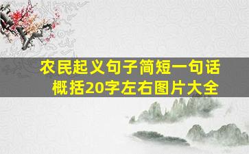 农民起义句子简短一句话概括20字左右图片大全