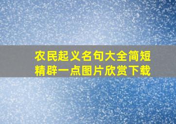 农民起义名句大全简短精辟一点图片欣赏下载