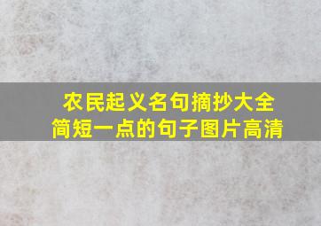 农民起义名句摘抄大全简短一点的句子图片高清