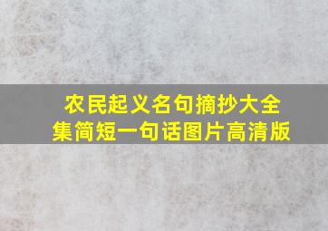 农民起义名句摘抄大全集简短一句话图片高清版