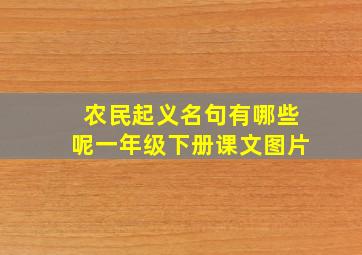 农民起义名句有哪些呢一年级下册课文图片