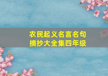 农民起义名言名句摘抄大全集四年级